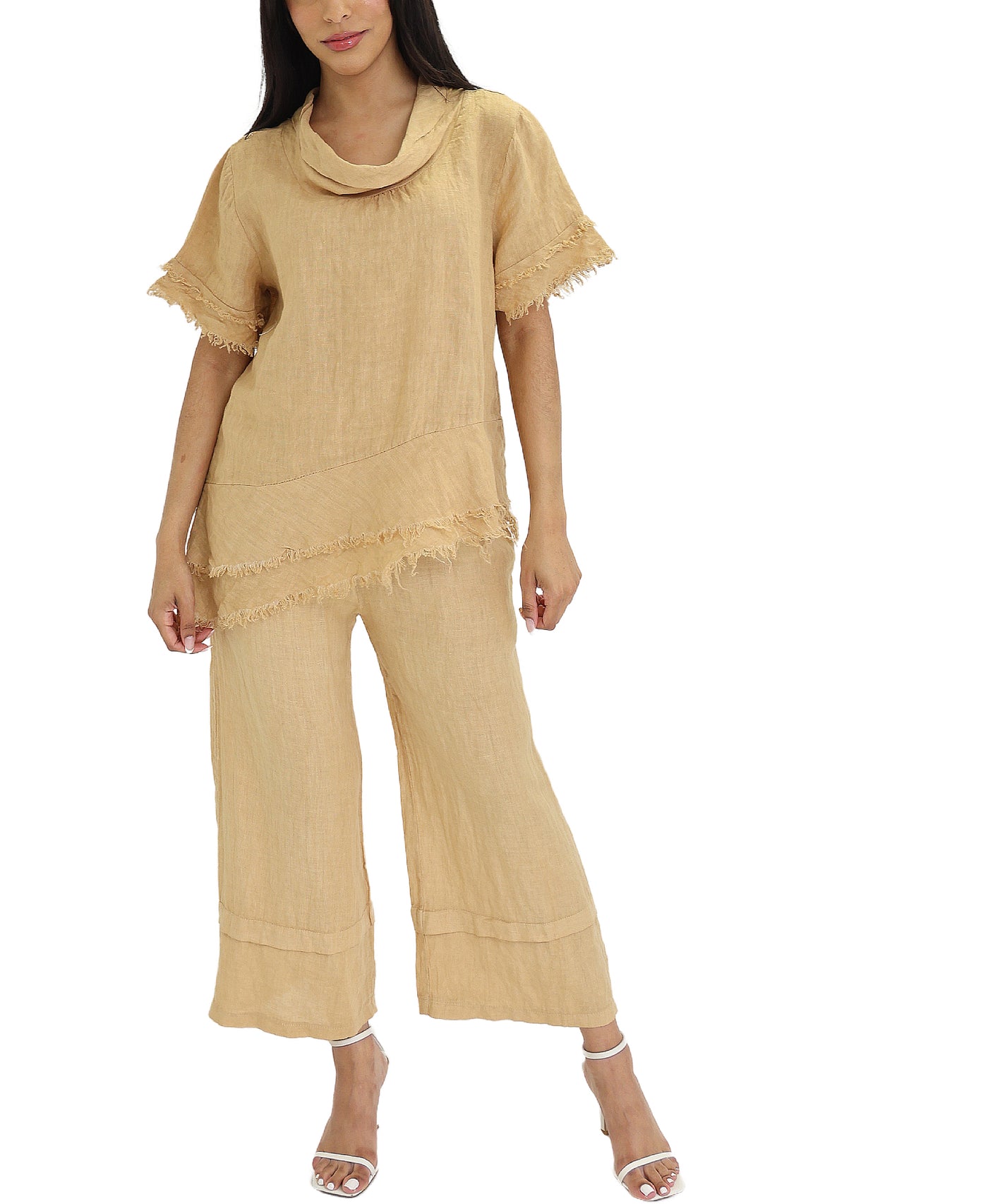 Linen Crop Pants view 2