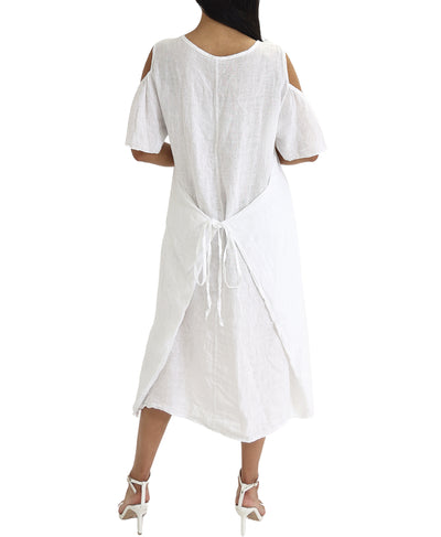 Linen Dress w/ Crochet & Sequins image 2