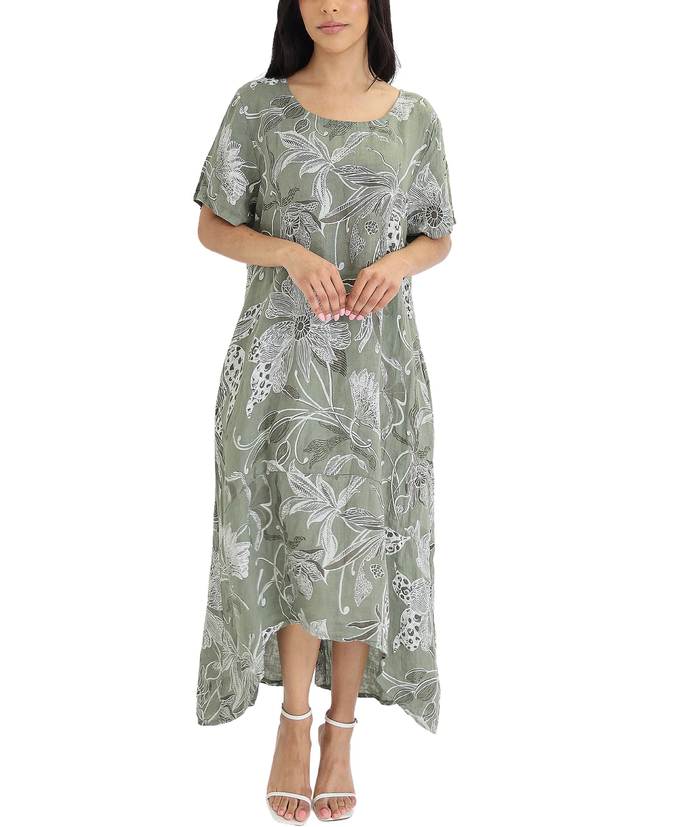 Printed Linen Dress view 1