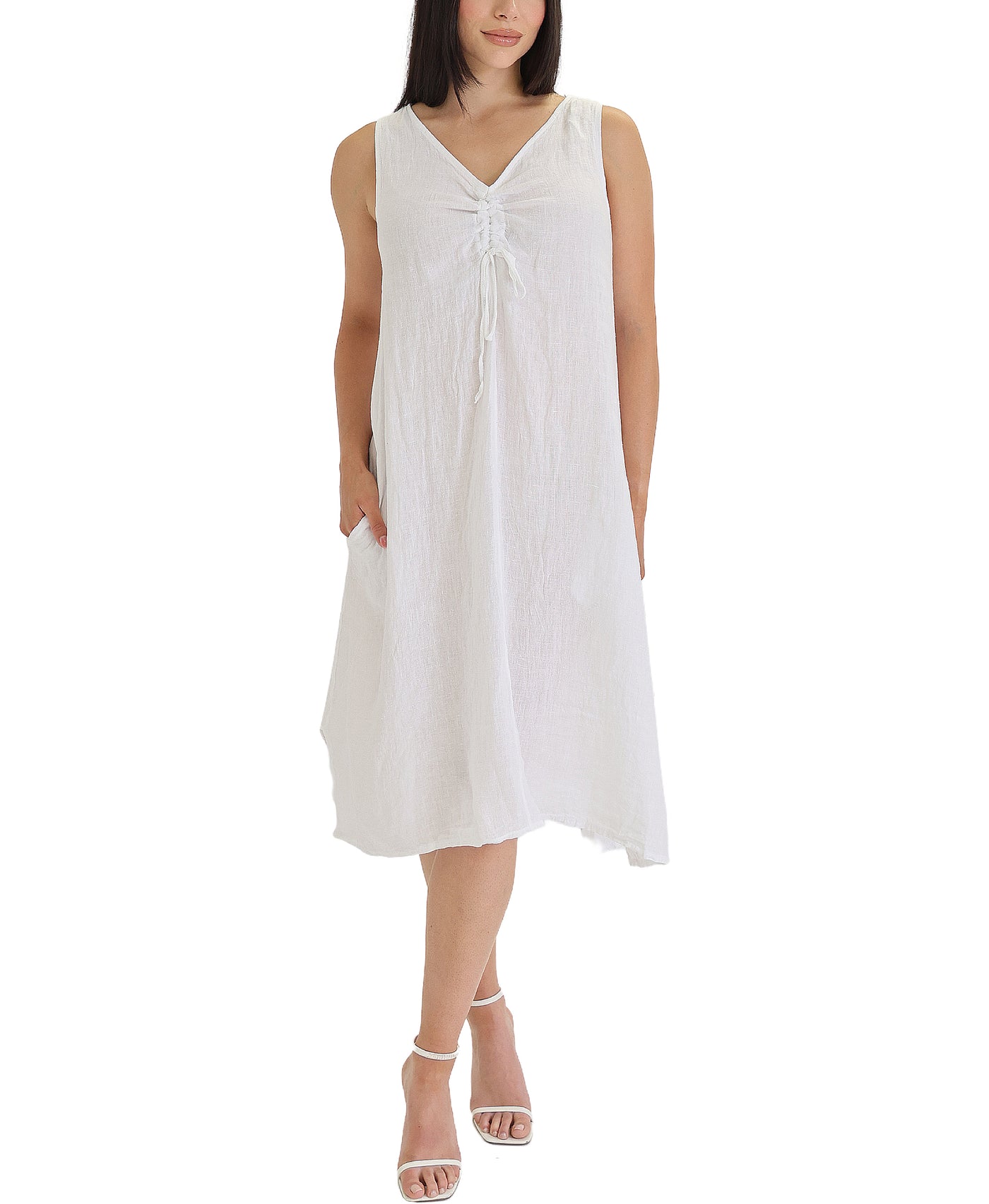 Linen Dress w/ Ruffle view 1