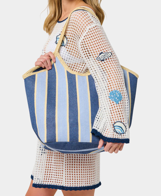 Striped Tote Bag view 2