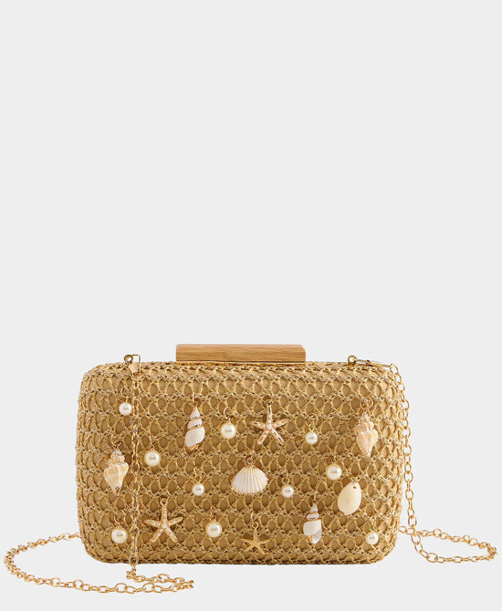 
Mesh Sealife Clutch Bag in GOLD view 1