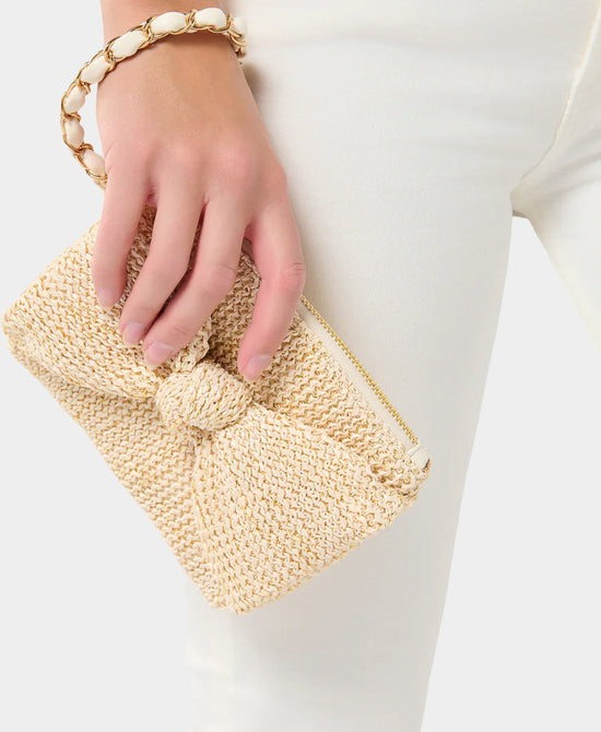 
Straw Bow Wristlet in IVORY view 2