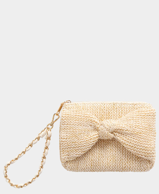 
Straw Bow Wristlet in IVORY view 1