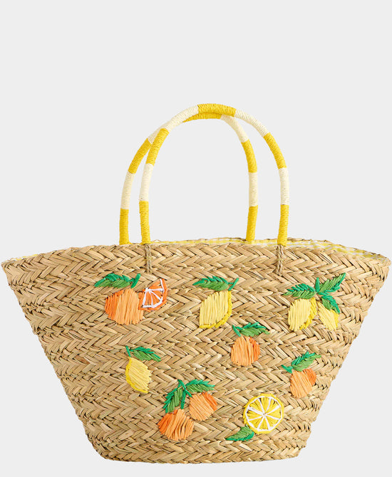 
Straw Citrus Tote Bag in NATURAL view 1