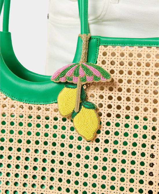 
Beaded Lemon & Umbrella Keychain/Bag Charm in MULTI view 2
