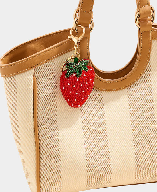 
Strawberry Beaded Keychain/Bag Charm in RED view 2