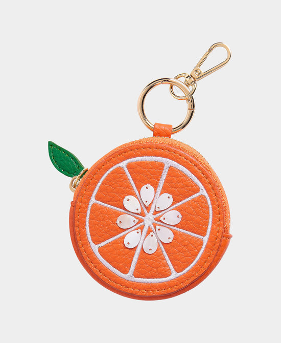 
Orange Zip Pouch Keychain/Bag Charm in ORANGE view 1