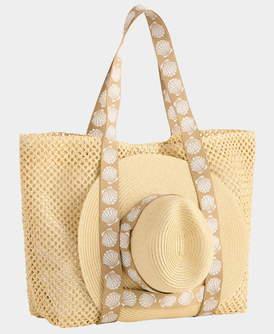 Seashell Tote Bag & Hat Set view 1