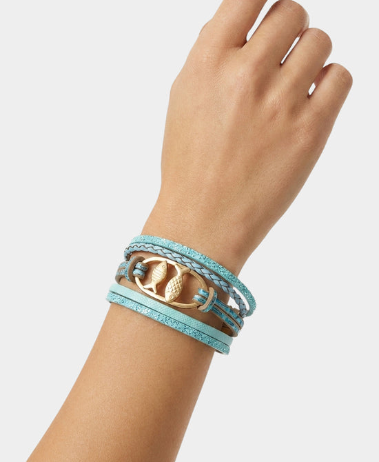 
Multi Strand Fish Magnetic Bracelet in BLUE view 1
