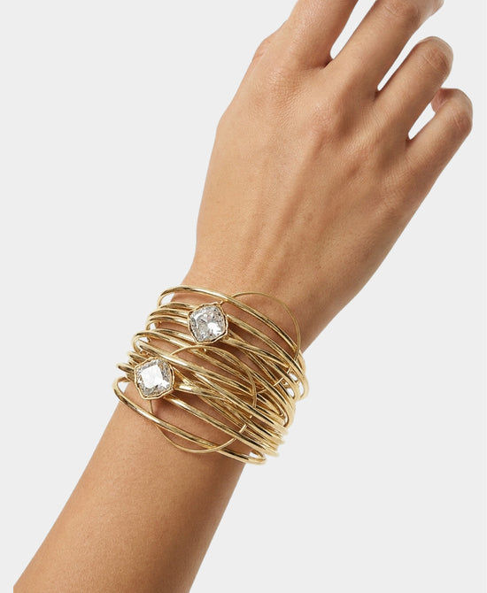
Intertwined Crystal Magnetic Bracelet in GOLD view 1