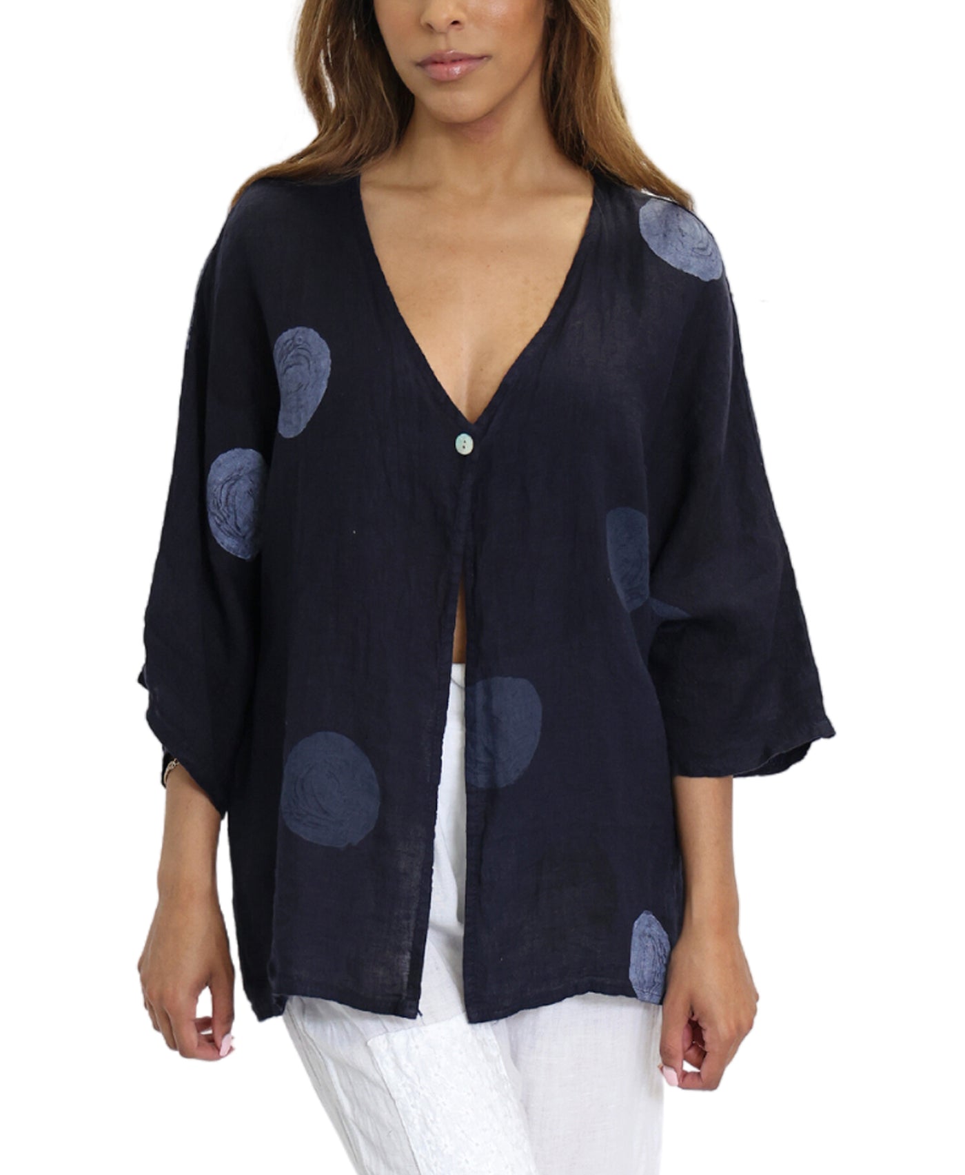 Polka Dot Linen Top image 1
