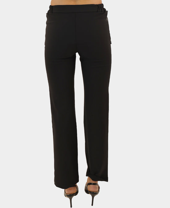 Faux Leather Trim Pants view 