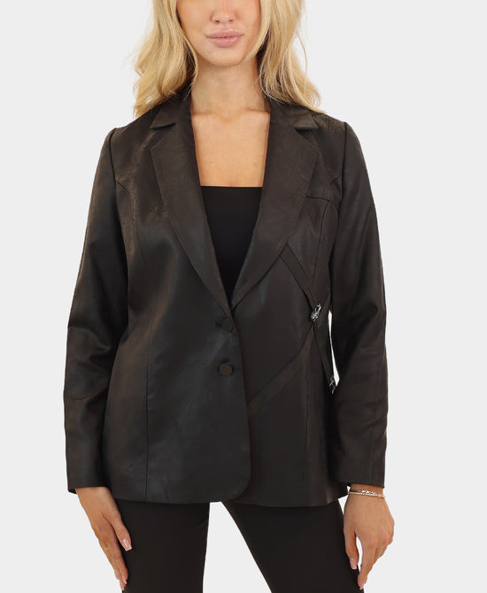 Faux Leather Blazer view 