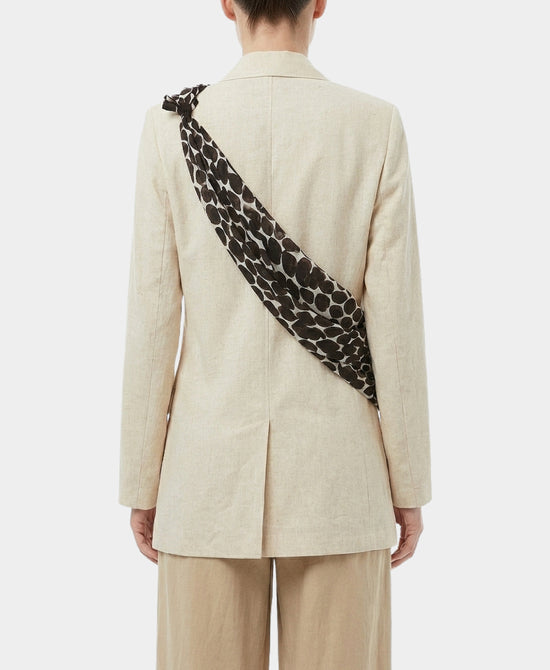 
Blazer w/ Printed Scarf Overlay in BEIGE view 2