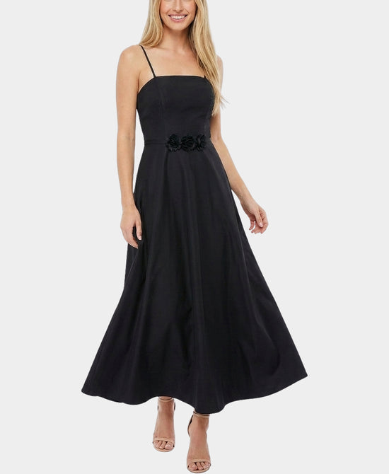 
Maxi Dress w/ Flower Pin Detail in BLACK view 1