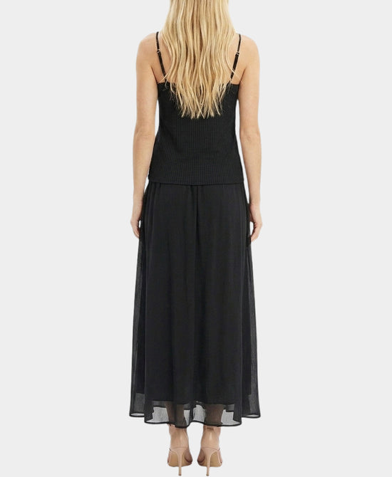 
Maxi Dress w/ Sheer Bottom in BLACK view 2