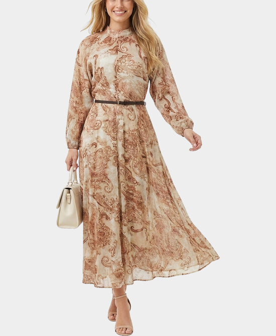 
Paisley Print Maxi Dress in SALMON MULTI view 1