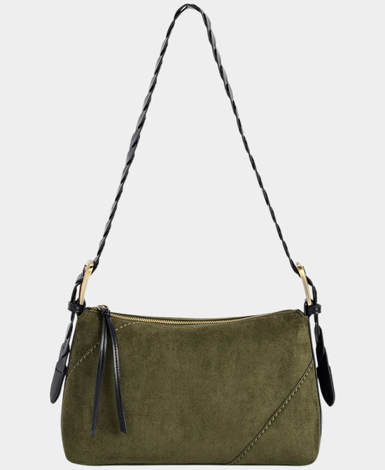 
Faux Suede Shoulder Bag in FOREST GREEN view 1