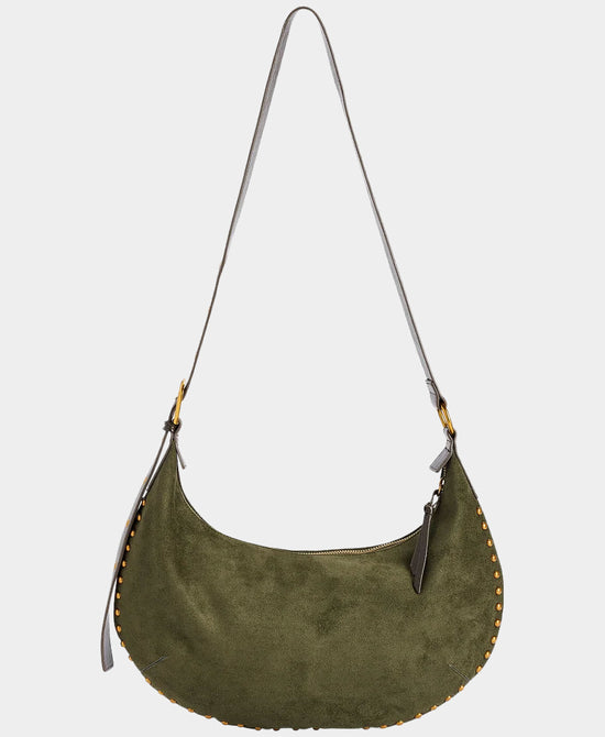 
Faux Suede Studded Crossbody Bag in OLIVE view 1