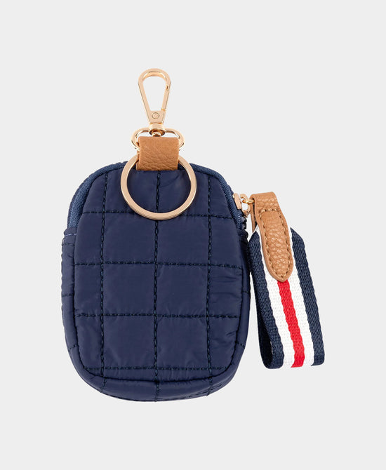 
Quilted Puffer Keychain/Bag Charm in NAVY view 1