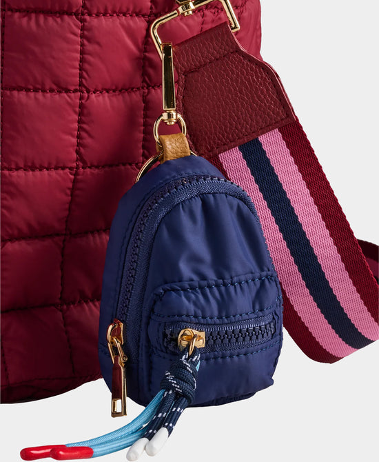 
Puffer Mini Backpack Keychain/Bag Charm in NAVY view 2
