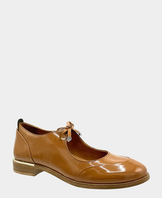 
Patent Leather Tie Loafer in BROWN view 1