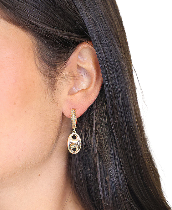 Anchor Drop Hoop Earrings view 
