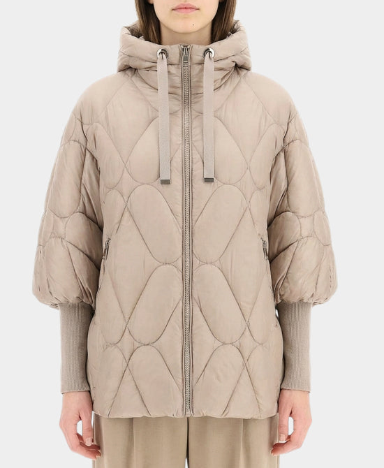 Quilted Jacket w/ Knit Ribbed Sleeves view 
