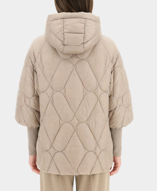 Quilted Jacket w/ Knit Ribbed Sleeves view 