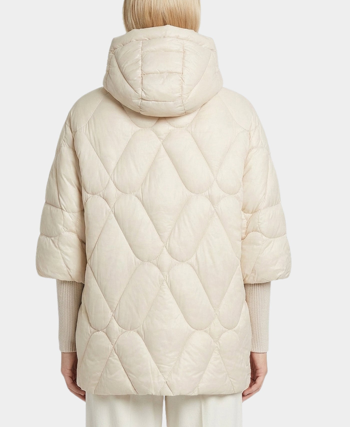 Quilted Jacket w/ Knit Ribbed Sleeves view 2