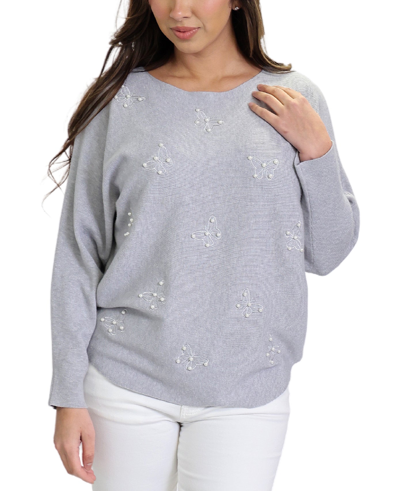 Sweater w/ Butterflies & Pearls image 1