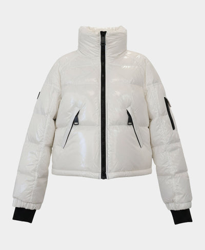 Shiny Puffer Down Cropped Jacket image 2