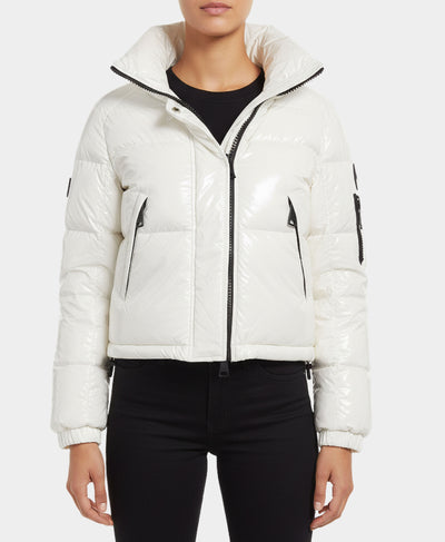 Shiny Puffer Down Cropped Jacket image 1