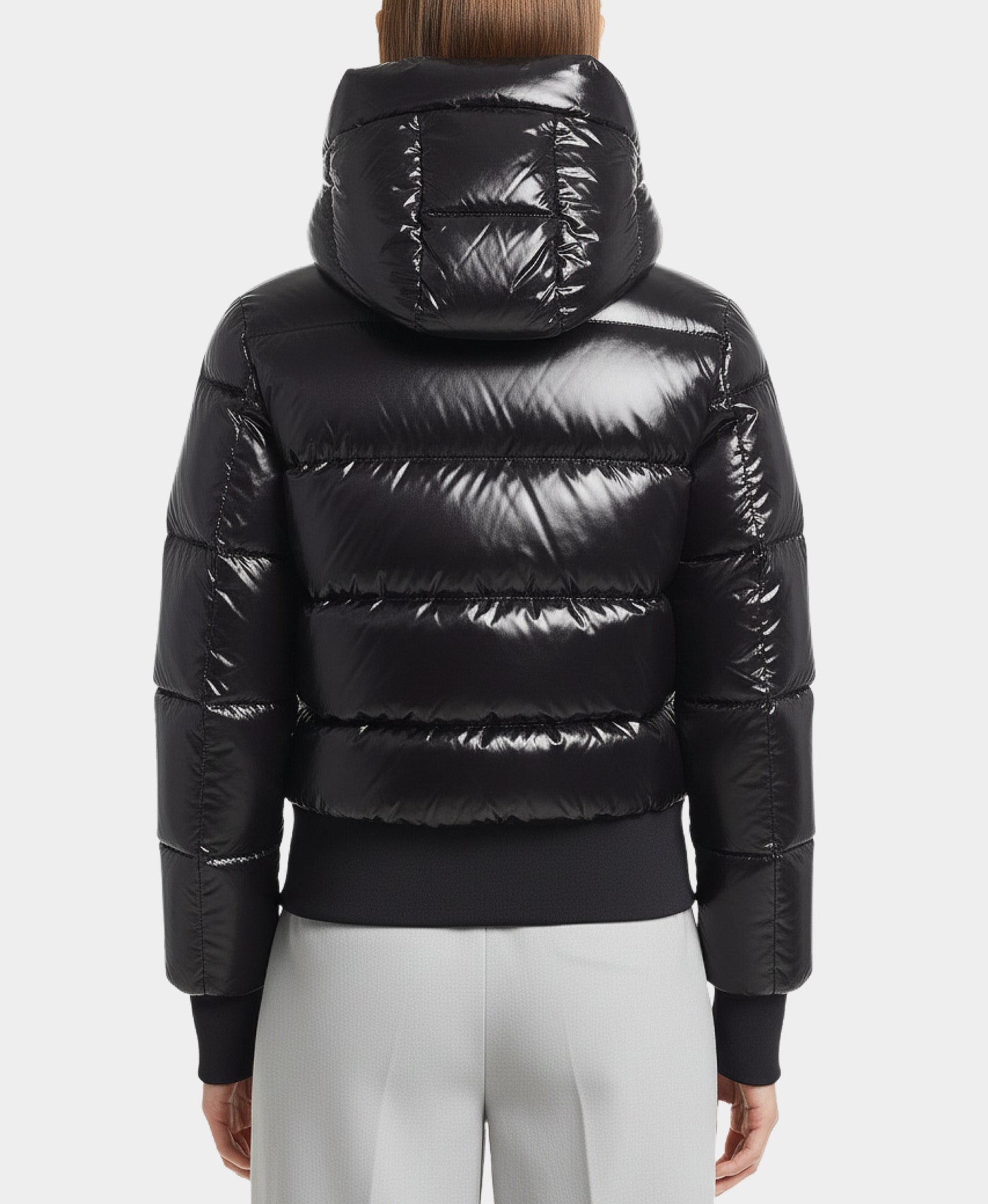Shiny Puffer Down Jacket w/ Hood view 2