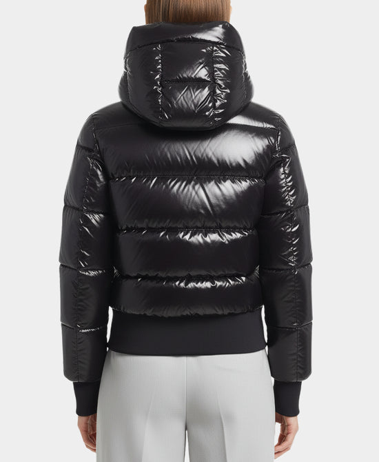 Shiny Puffer Down Jacket w/ Hood view 