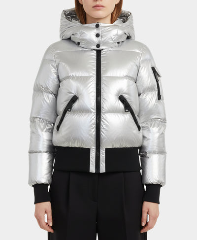 Shiny Puffer Down Jacket w/ Hood image 1