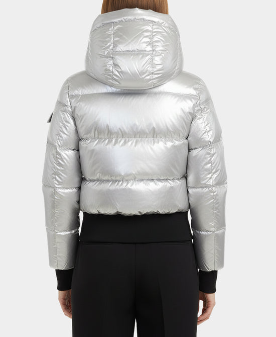 Shiny Puffer Down Jacket w/ Hood view 