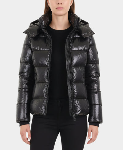 Shiny Puffer Down Jacket w/ Hood image 1