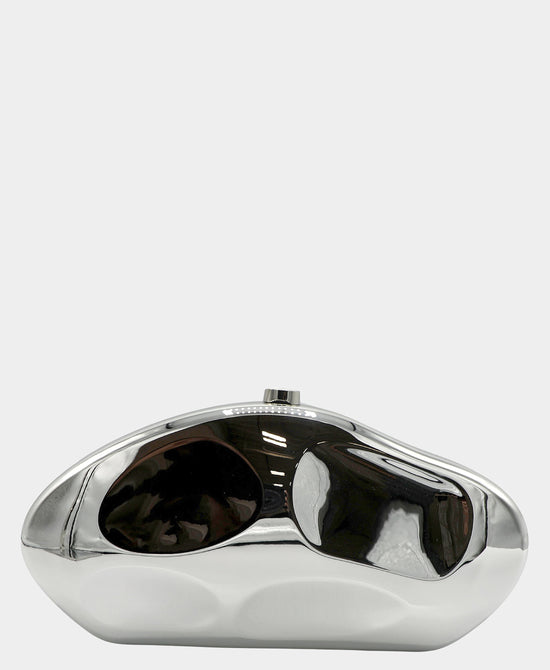 
Metallic Mirror Clutch Bag in SILVER view 1