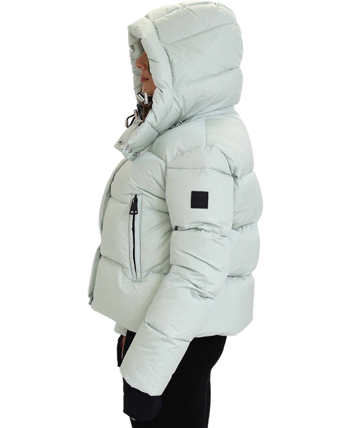 Puffer Down Crop Jacket w/ Hood view 2