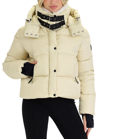 Puffer Down Crop Jacket w/ Hood image 1