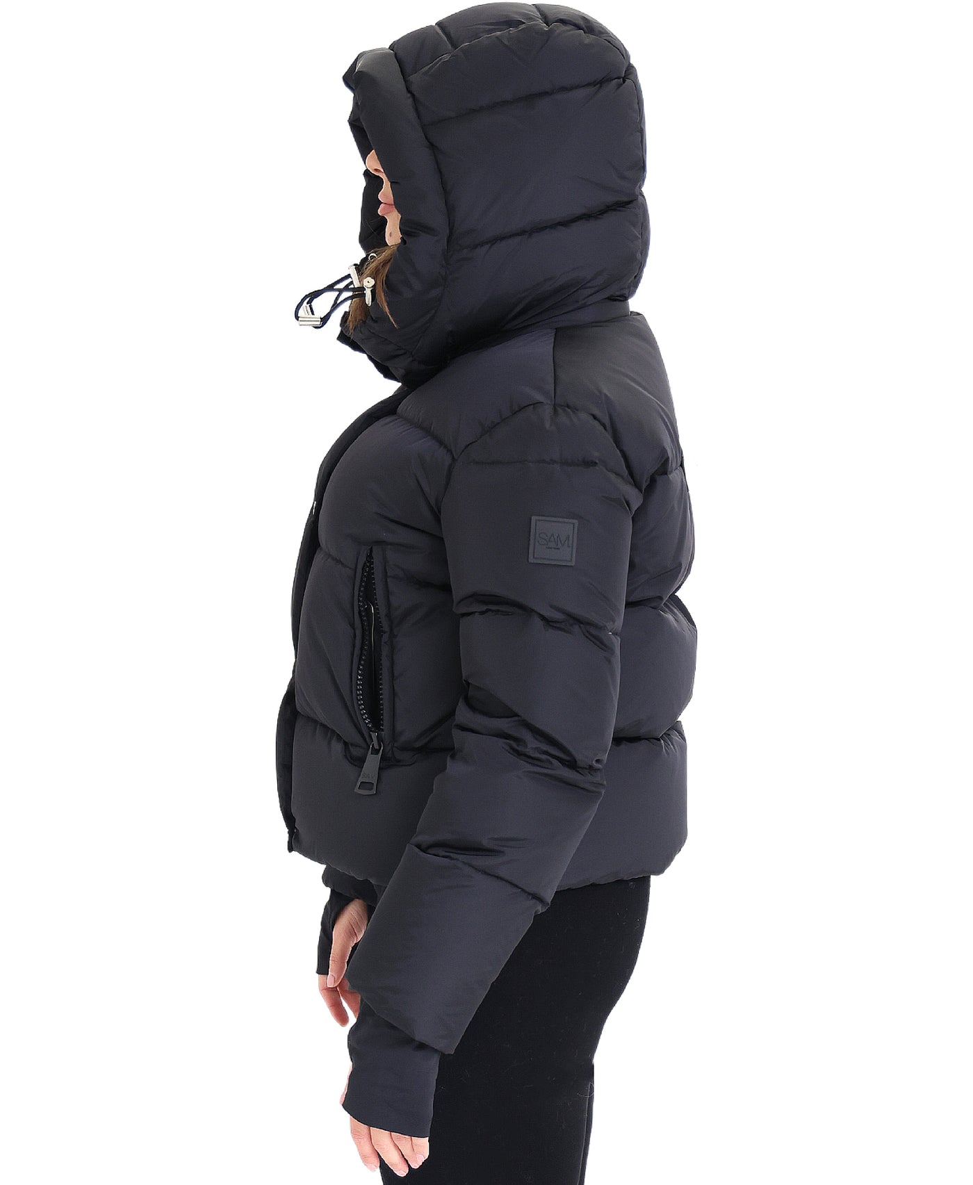 Matte Puffer Down Crop Jacket view 2