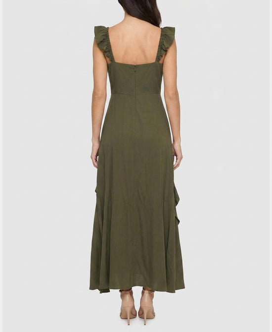 
Ruffle Maxi Dress in OLIVE view 2