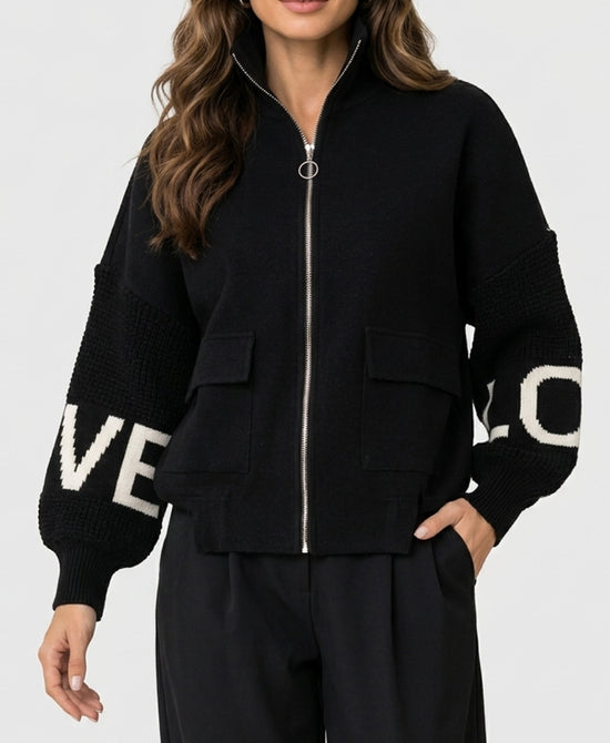 
"LOVE" Jacket in BLACK view 1
