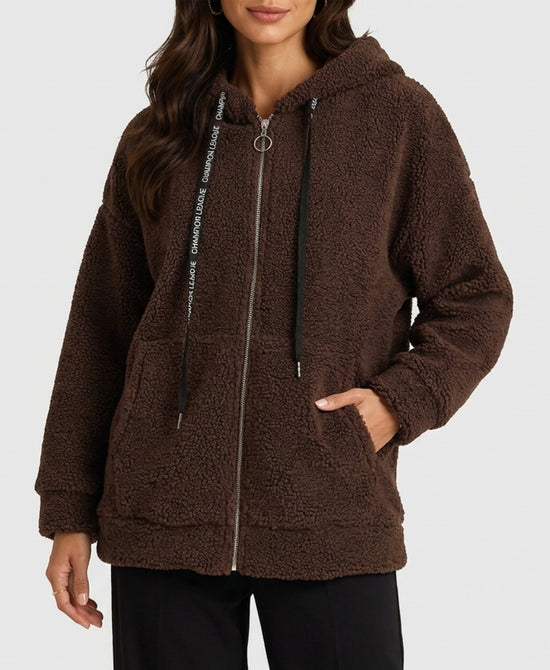 
Teddy Jacket w/ Hood in BROWN view 1