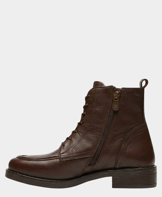 
Leather Lace Up Bootie in BROWN view 2