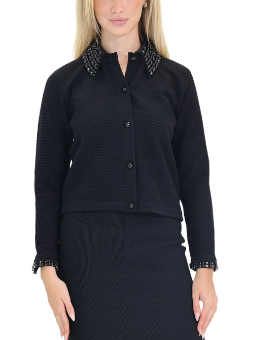 Cardigan w/ Pearls & Rhinestones view 