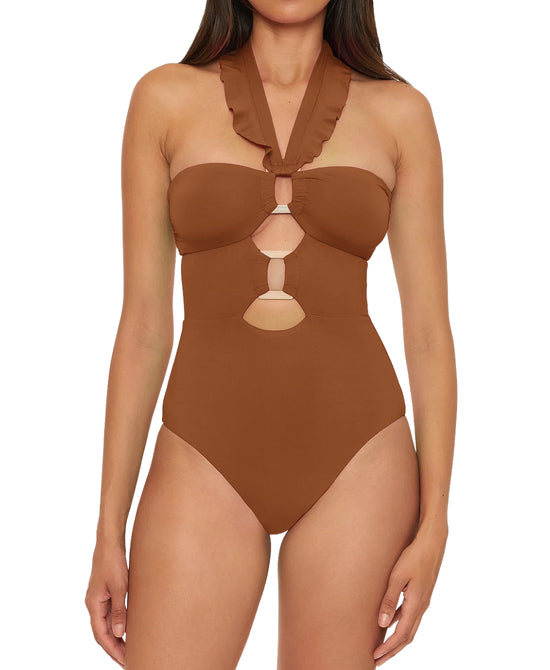 Keyhole Halter One Piece Swimsuit view 