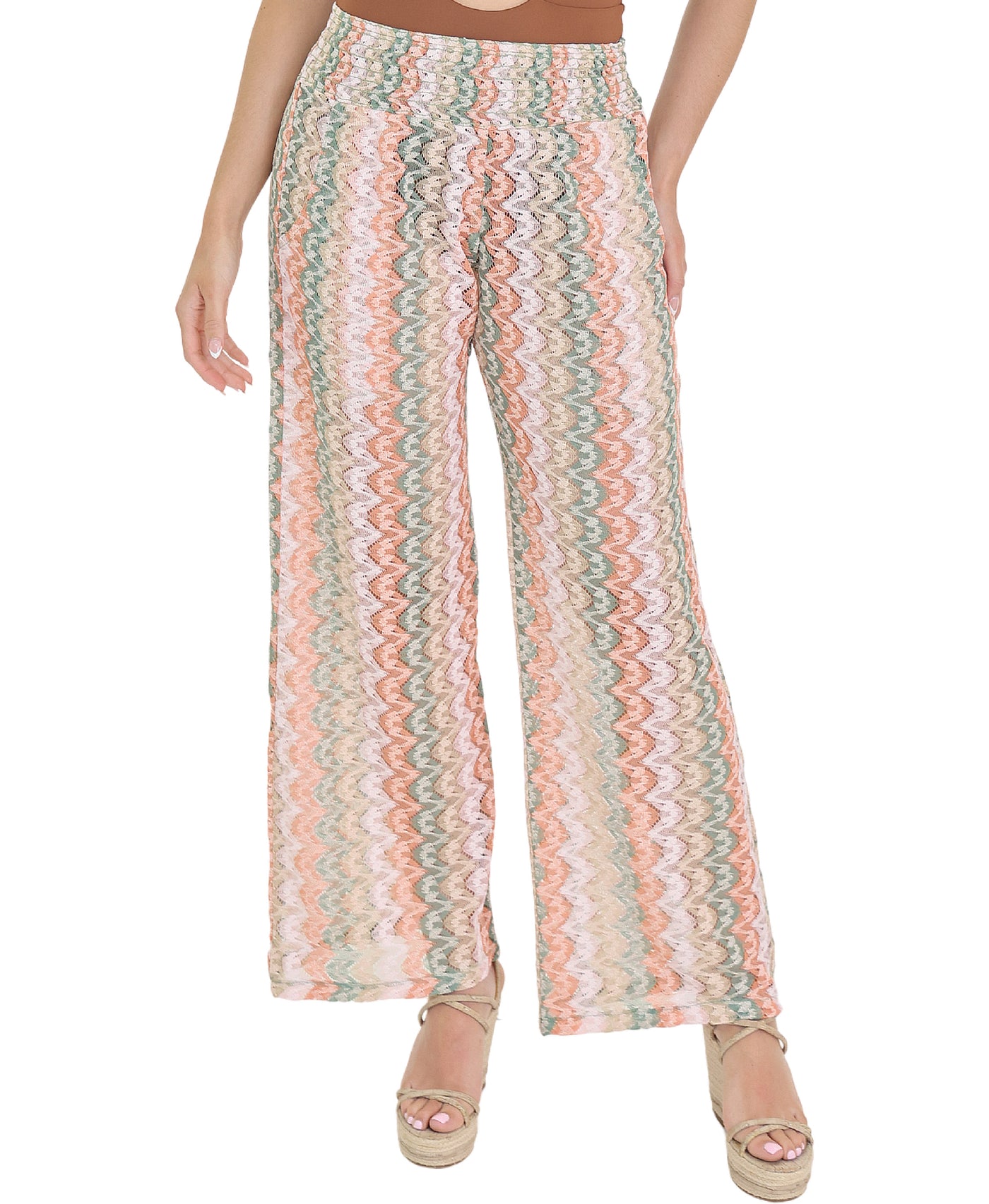 Multicolor Crochet Pants view 1